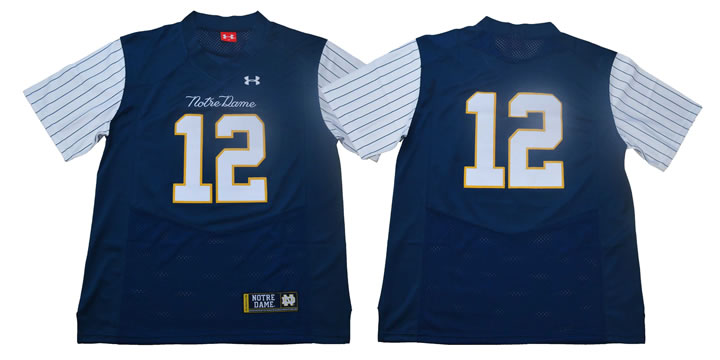 Notre Dame 12 Blue Under Armour College Throwback Football Jersey,We sell and wholesale Notre Dame 12 Blue Under Armour College Throwback Football Jersey on line form chian!